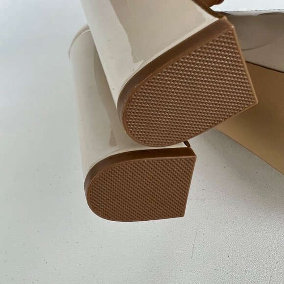 Steve Madden Womens Skyrise Platform Pumps Bone Patent Chunky Heel size 10M - Picture 15 of 16